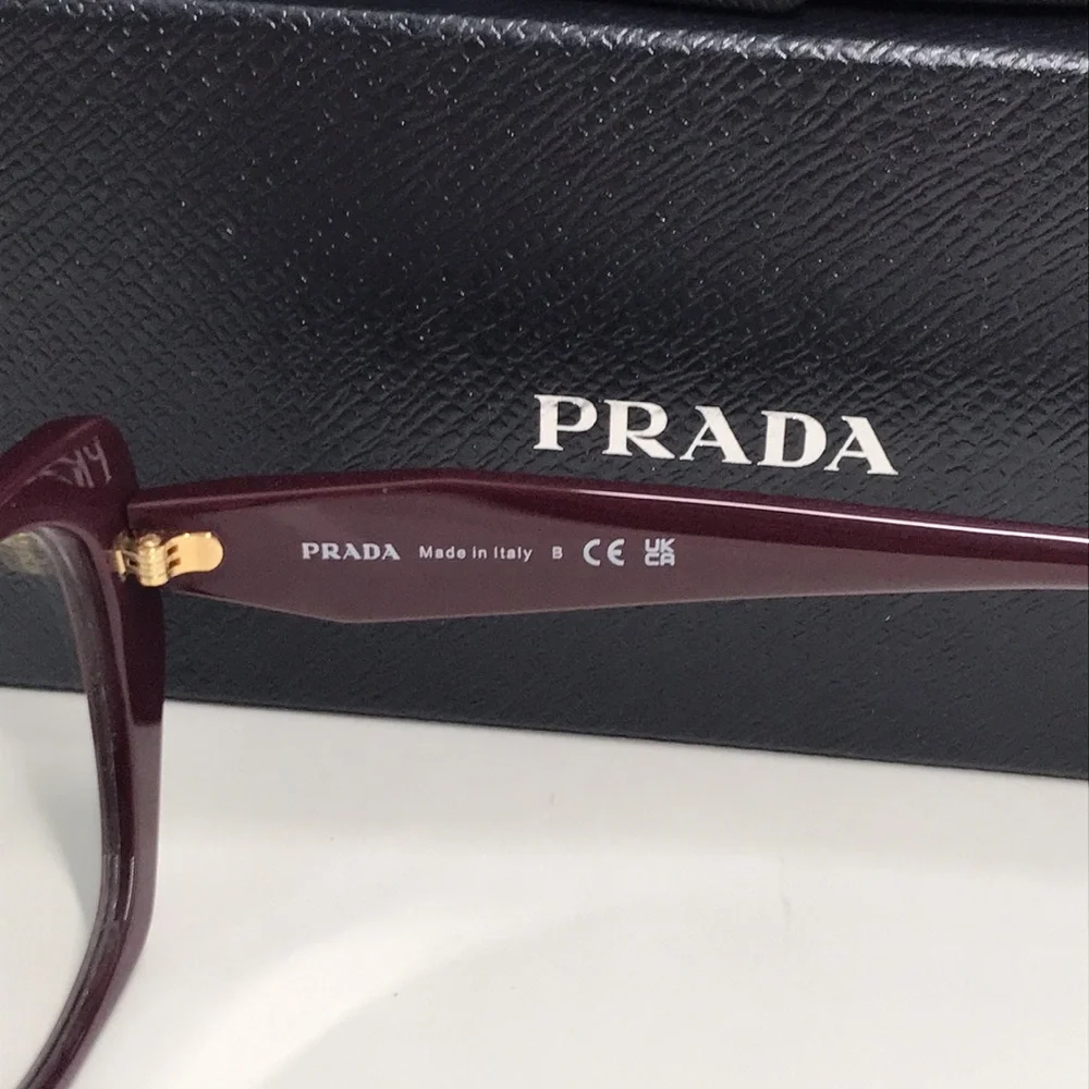 New Authentic 👓 Prada PR 18WV VIY1O1 Eyeglasses – Garnet